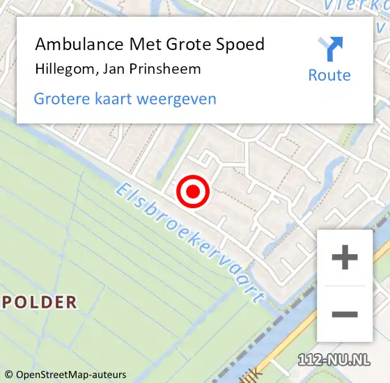 Locatie op kaart van de 112 melding: Ambulance Met Grote Spoed Naar Hillegom, Jan Prinsheem op 26 maart 2024 16:43