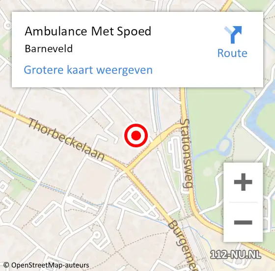 Locatie op kaart van de 112 melding: Ambulance Met Spoed Naar Barneveld op 26 maart 2024 16:53