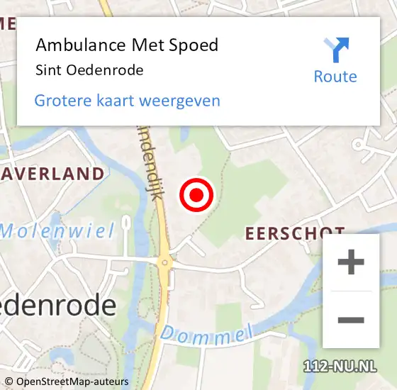 Locatie op kaart van de 112 melding: Ambulance Met Spoed Naar Sint Oedenrode op 26 maart 2024 17:07