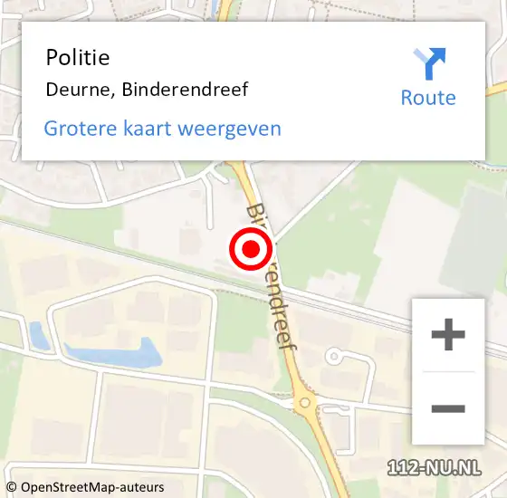 Locatie op kaart van de 112 melding: Politie Deurne, Binderendreef op 26 maart 2024 17:29