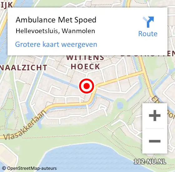 Locatie op kaart van de 112 melding: Ambulance Met Spoed Naar Hellevoetsluis, Wanmolen op 26 maart 2024 17:37