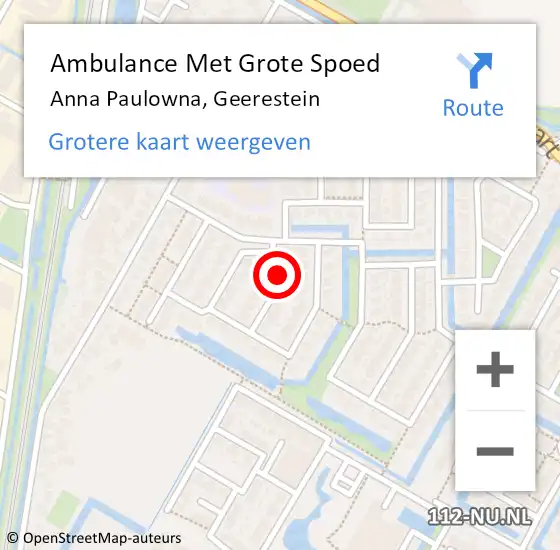 Locatie op kaart van de 112 melding: Ambulance Met Grote Spoed Naar Anna Paulowna, Geerestein op 26 maart 2024 17:42
