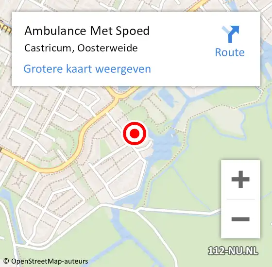 Locatie op kaart van de 112 melding: Ambulance Met Spoed Naar Castricum, Oosterweide op 26 maart 2024 17:50