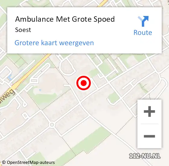 Locatie op kaart van de 112 melding: Ambulance Met Grote Spoed Naar Soest op 26 maart 2024 18:50