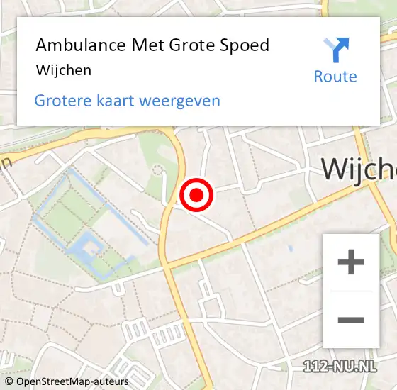 Locatie op kaart van de 112 melding: Ambulance Met Grote Spoed Naar Wijchen op 26 maart 2024 19:40