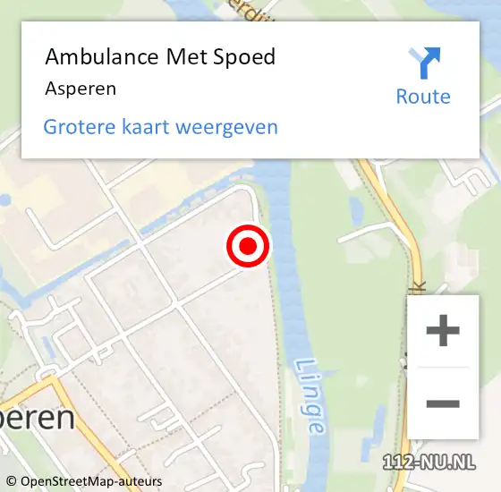 Locatie op kaart van de 112 melding: Ambulance Met Spoed Naar Asperen op 26 maart 2024 19:43