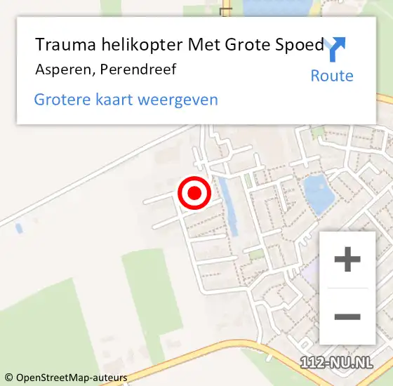 Locatie op kaart van de 112 melding: Trauma helikopter Met Grote Spoed Naar Asperen, Perendreef op 26 maart 2024 19:49