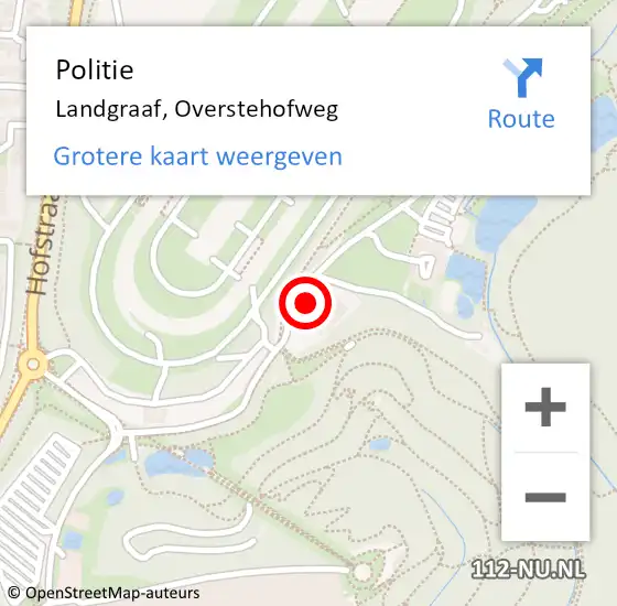 Locatie op kaart van de 112 melding: Politie Landgraaf, Overstehofweg op 26 maart 2024 19:52