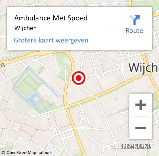 Locatie op kaart van de 112 melding: Ambulance Met Spoed Naar Wijchen op 26 maart 2024 20:10