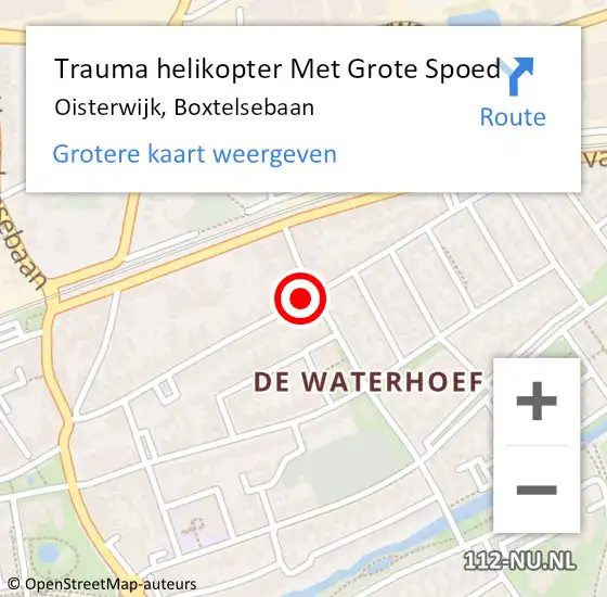 Locatie op kaart van de 112 melding: Trauma helikopter Met Grote Spoed Naar Oisterwijk, Boxtelsebaan op 26 maart 2024 20:17