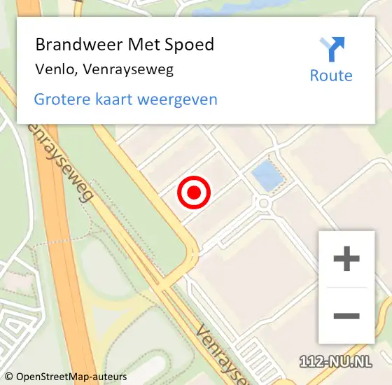 Locatie op kaart van de 112 melding: Brandweer Met Spoed Naar Venlo, Venrayseweg op 26 maart 2024 20:51