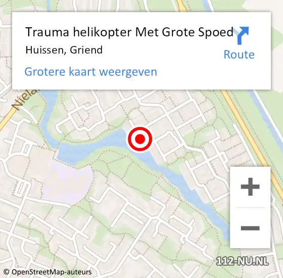 Locatie op kaart van de 112 melding: Trauma helikopter Met Grote Spoed Naar Huissen, Griend op 26 maart 2024 21:17