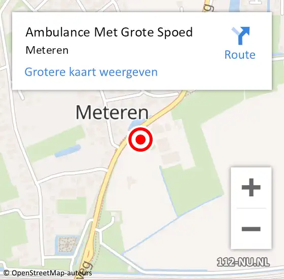 Locatie op kaart van de 112 melding: Ambulance Met Grote Spoed Naar Meteren op 26 maart 2024 21:40