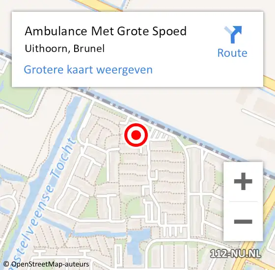 Locatie op kaart van de 112 melding: Ambulance Met Grote Spoed Naar Uithoorn, Brunel op 26 maart 2024 22:09