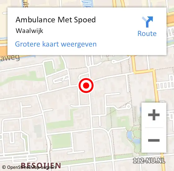 Locatie op kaart van de 112 melding: Ambulance Met Spoed Naar Waalwijk op 26 maart 2024 22:38