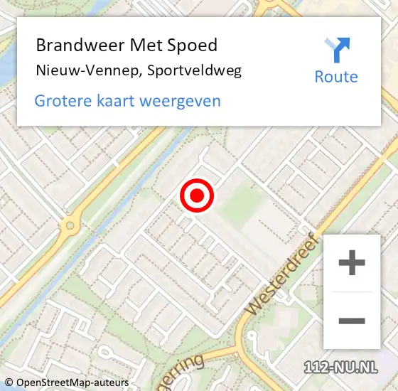 Locatie op kaart van de 112 melding: Brandweer Met Spoed Naar Nieuw-Vennep, Sportveldweg op 26 maart 2024 23:00