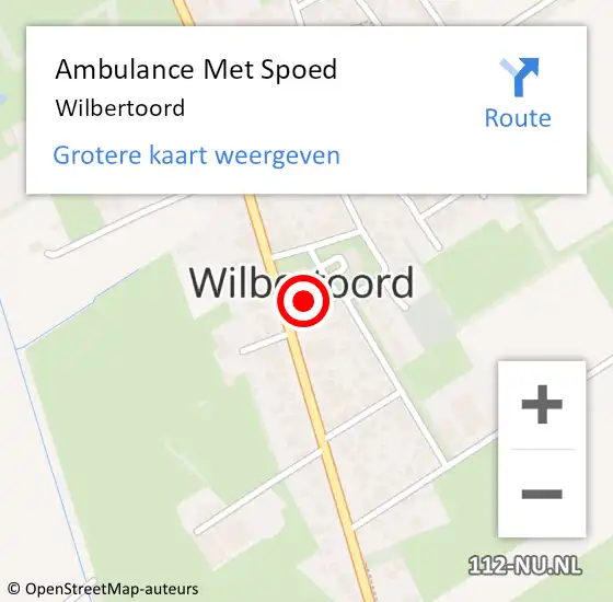 Locatie op kaart van de 112 melding: Ambulance Met Spoed Naar Wilbertoord op 27 maart 2024 01:59