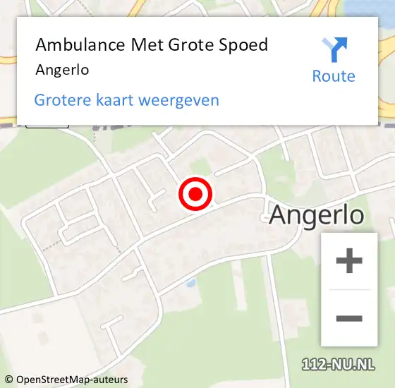 Locatie op kaart van de 112 melding: Ambulance Met Grote Spoed Naar Angerlo op 27 maart 2024 02:18