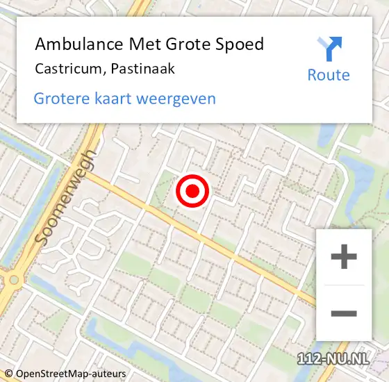 Locatie op kaart van de 112 melding: Ambulance Met Grote Spoed Naar Castricum, Pastinaak op 27 maart 2024 05:30