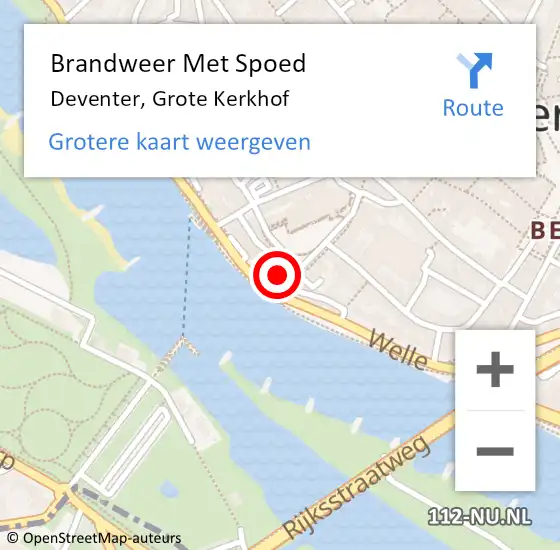 Locatie op kaart van de 112 melding: Brandweer Met Spoed Naar Deventer, Grote Kerkhof op 27 maart 2024 06:52