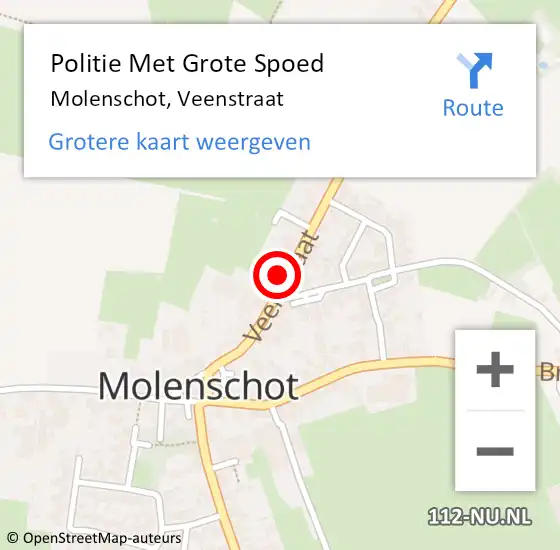 Locatie op kaart van de 112 melding: Politie Met Grote Spoed Naar Molenschot, Veenstraat op 27 maart 2024 07:44