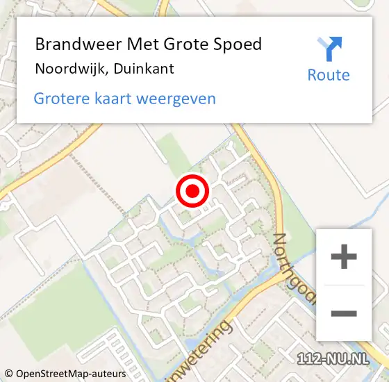 Locatie op kaart van de 112 melding: Brandweer Met Grote Spoed Naar Noordwijk, Duinkant op 27 maart 2024 08:01