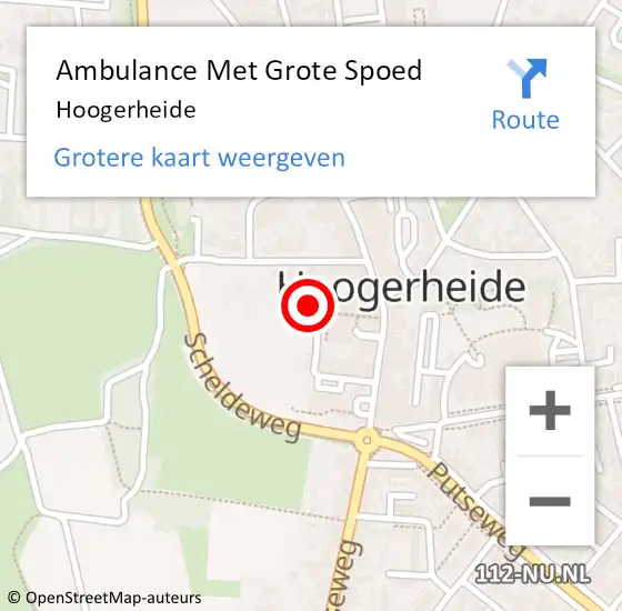 Locatie op kaart van de 112 melding: Ambulance Met Grote Spoed Naar Hoogerheide op 27 maart 2024 08:25