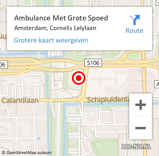 Locatie op kaart van de 112 melding: Ambulance Met Grote Spoed Naar Amsterdam, Cornelis Lelylaan op 27 maart 2024 08:25