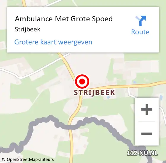 Locatie op kaart van de 112 melding: Ambulance Met Grote Spoed Naar Strijbeek op 27 maart 2024 08:34