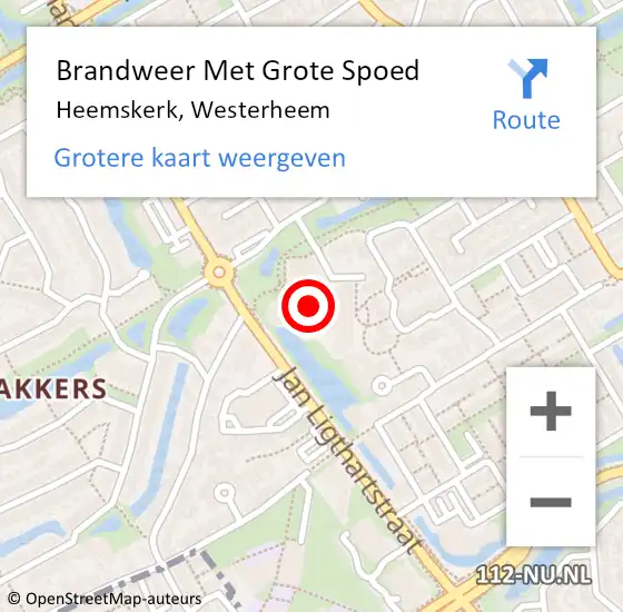 Locatie op kaart van de 112 melding: Brandweer Met Grote Spoed Naar Heemskerk, Westerheem op 27 maart 2024 09:00