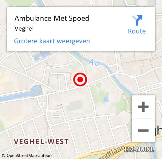 Locatie op kaart van de 112 melding: Ambulance Met Spoed Naar Veghel op 27 maart 2024 09:21