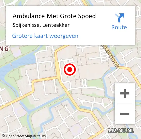 Locatie op kaart van de 112 melding: Ambulance Met Grote Spoed Naar Spijkenisse, Lenteakker op 27 maart 2024 09:24