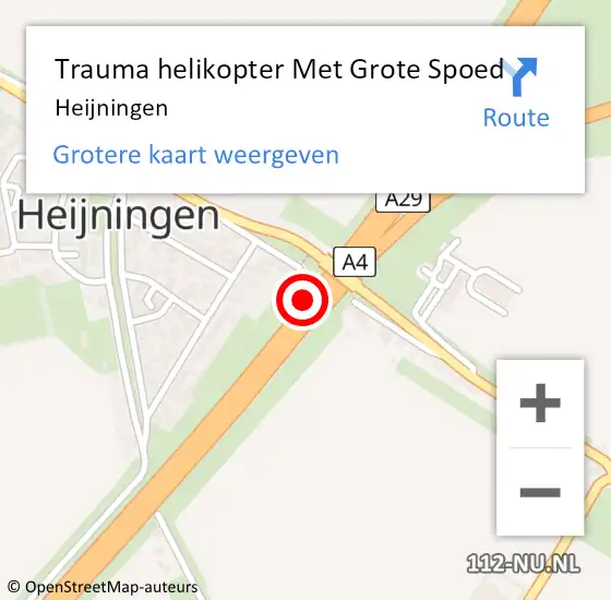 Locatie op kaart van de 112 melding: Trauma helikopter Met Grote Spoed Naar Heijningen op 27 maart 2024 09:43