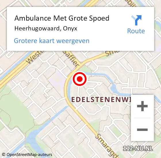 Locatie op kaart van de 112 melding: Ambulance Met Grote Spoed Naar Heerhugowaard, Onyx op 27 maart 2024 09:54