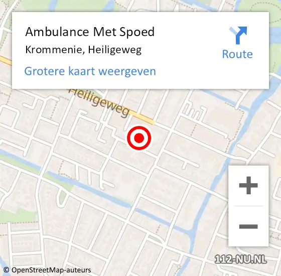 Locatie op kaart van de 112 melding: Ambulance Met Spoed Naar Krommenie, Heiligeweg op 27 maart 2024 09:54