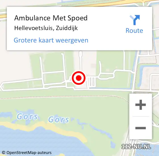 Locatie op kaart van de 112 melding: Ambulance Met Spoed Naar Hellevoetsluis, Zuiddijk op 27 maart 2024 10:17