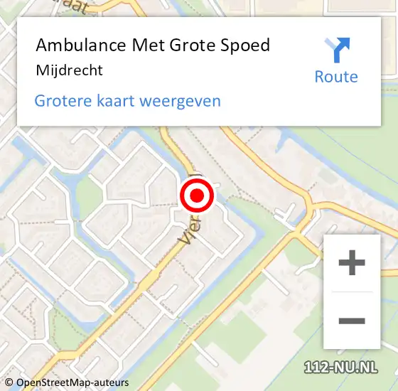Locatie op kaart van de 112 melding: Ambulance Met Grote Spoed Naar Mijdrecht op 27 maart 2024 10:42