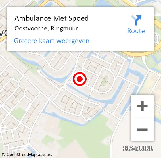 Locatie op kaart van de 112 melding: Ambulance Met Spoed Naar Oostvoorne, Ringmuur op 27 maart 2024 10:51