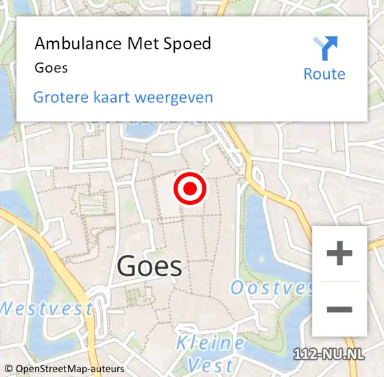 Locatie op kaart van de 112 melding: Ambulance Met Spoed Naar Goes op 27 maart 2024 10:53