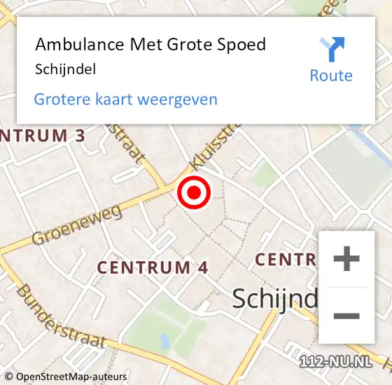Locatie op kaart van de 112 melding: Ambulance Met Grote Spoed Naar Schijndel op 27 maart 2024 11:06