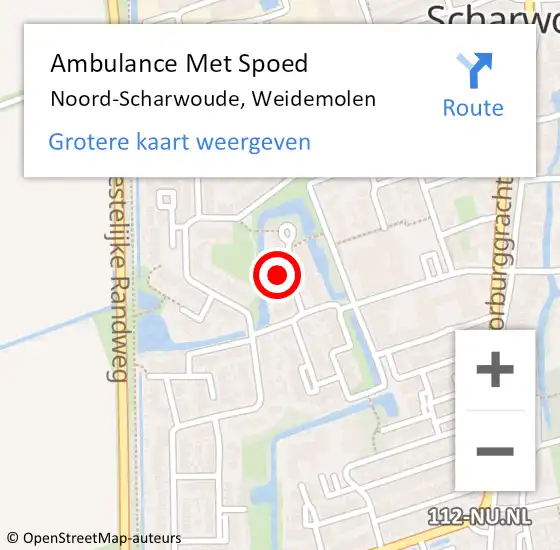 Locatie op kaart van de 112 melding: Ambulance Met Spoed Naar Noord-Scharwoude, Weidemolen op 27 maart 2024 11:17