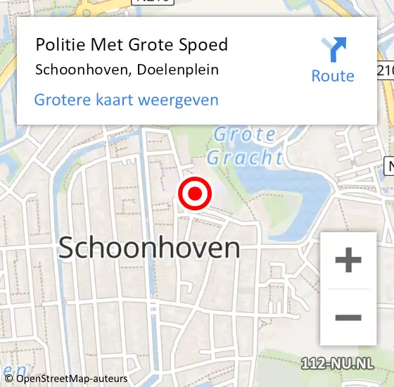 Locatie op kaart van de 112 melding: Politie Met Grote Spoed Naar Schoonhoven, Doelenplein op 27 maart 2024 11:22