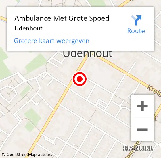 Locatie op kaart van de 112 melding: Ambulance Met Grote Spoed Naar Udenhout op 27 maart 2024 11:32