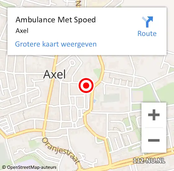 Locatie op kaart van de 112 melding: Ambulance Met Spoed Naar Axel op 27 maart 2024 11:40