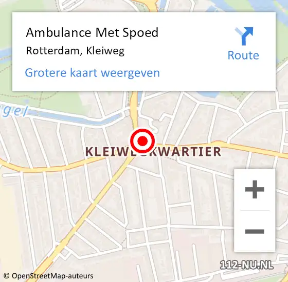 Locatie op kaart van de 112 melding: Ambulance Met Spoed Naar Rotterdam, Kleiweg op 27 maart 2024 11:41