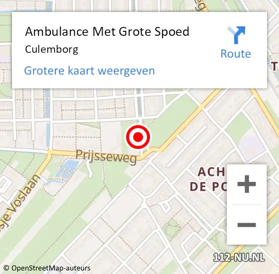 Locatie op kaart van de 112 melding: Ambulance Met Grote Spoed Naar Culemborg op 27 maart 2024 11:48