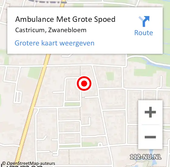 Locatie op kaart van de 112 melding: Ambulance Met Grote Spoed Naar Castricum, Zwanebloem op 27 maart 2024 11:49