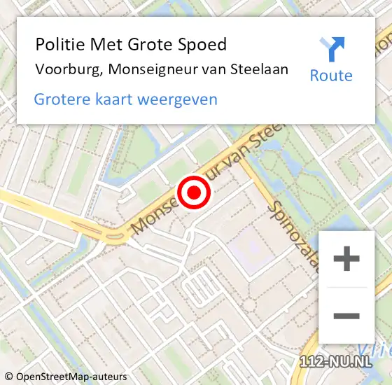 Locatie op kaart van de 112 melding: Politie Met Grote Spoed Naar Voorburg, Monseigneur van Steelaan op 27 maart 2024 12:11