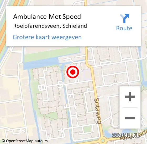 Locatie op kaart van de 112 melding: Ambulance Met Spoed Naar Roelofarendsveen, Schieland op 27 maart 2024 12:25