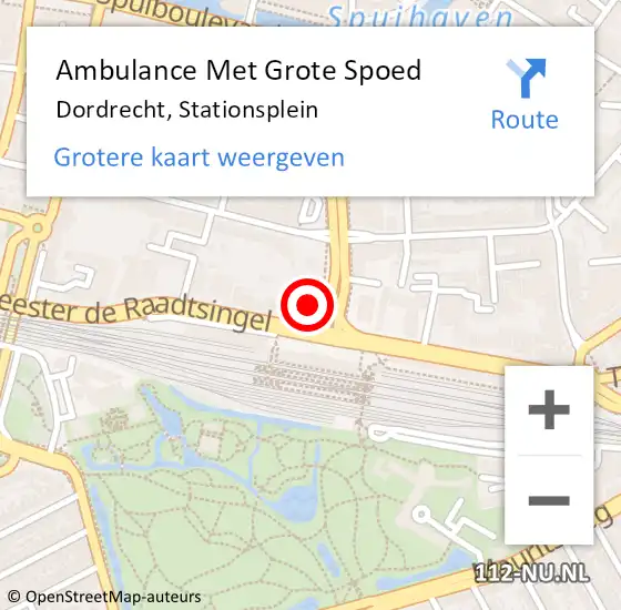 Locatie op kaart van de 112 melding: Ambulance Met Grote Spoed Naar Dordrecht, Stationsplein op 27 maart 2024 13:43